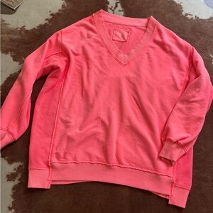 Vibrant Pink V-Neck Women's Aerie Sweater